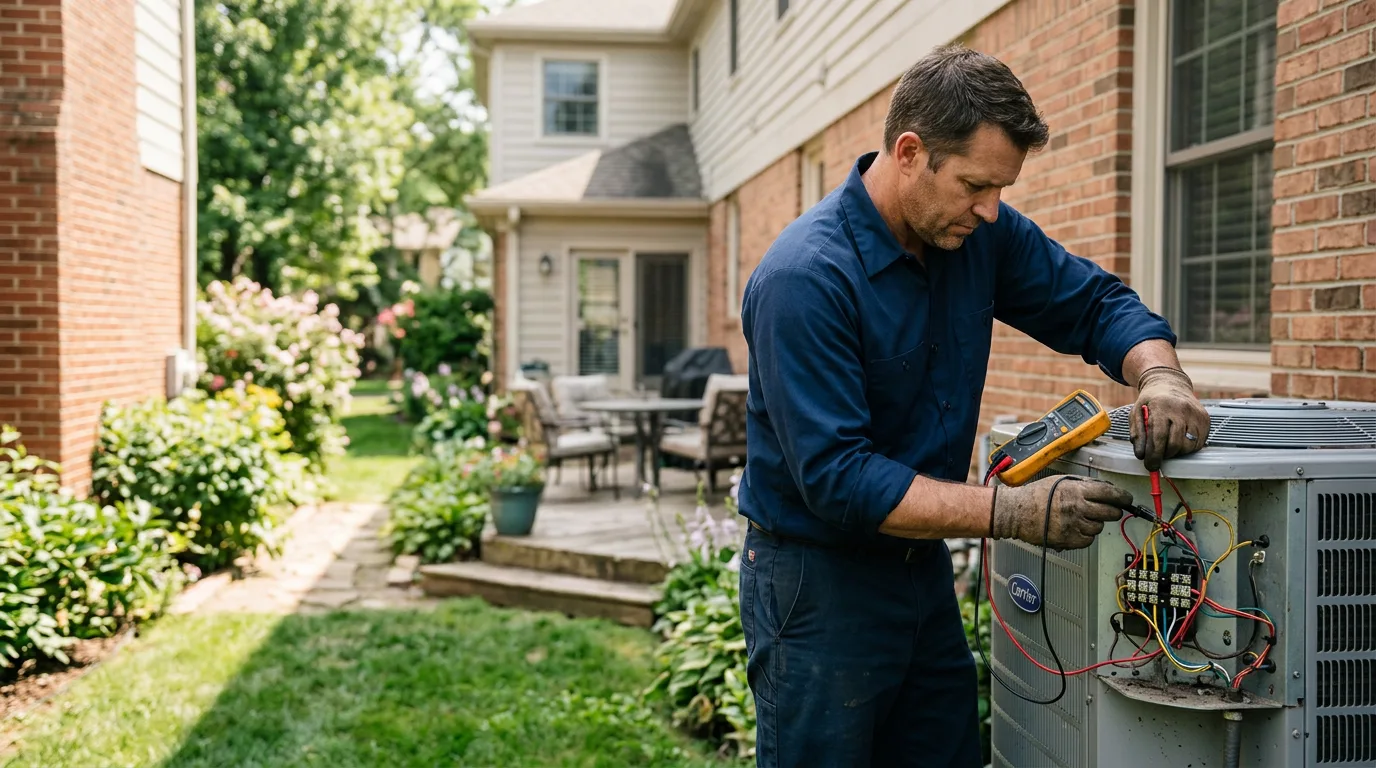 HVAC technician working near Farmersville, IL
